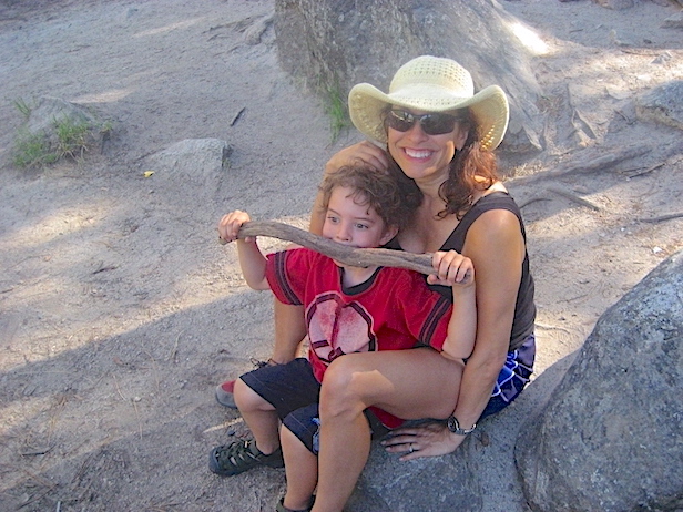 Writer Nicole Dorsey shown with young son, Sam