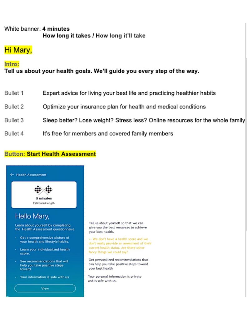 Newsletter about health assessments